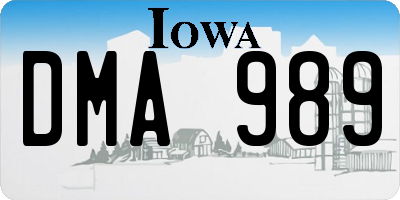 IA license plate DMA989