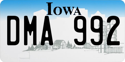 IA license plate DMA992