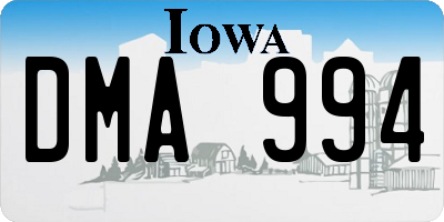 IA license plate DMA994