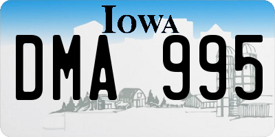 IA license plate DMA995