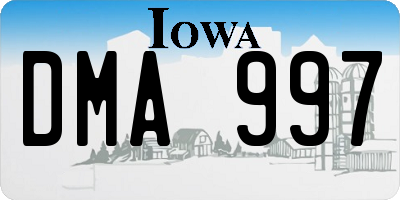 IA license plate DMA997