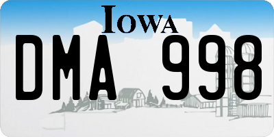 IA license plate DMA998