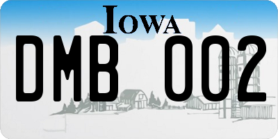 IA license plate DMB002