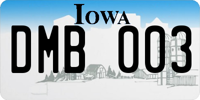 IA license plate DMB003