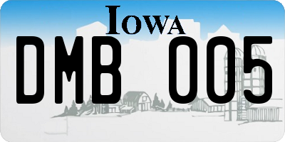 IA license plate DMB005