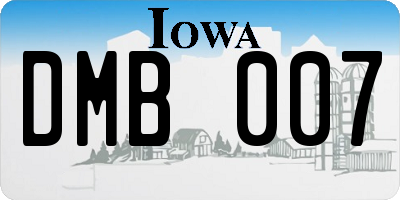 IA license plate DMB007