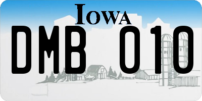 IA license plate DMB010