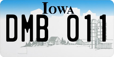 IA license plate DMB011