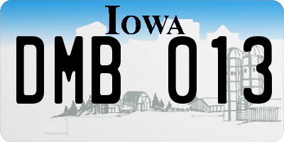 IA license plate DMB013