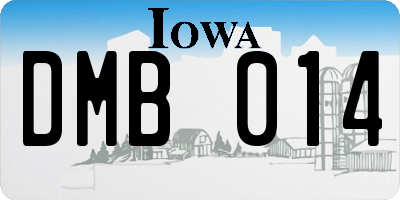 IA license plate DMB014