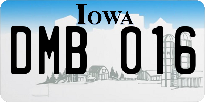 IA license plate DMB016