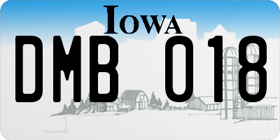 IA license plate DMB018