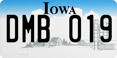 IA license plate DMB019