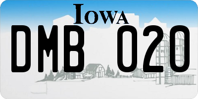IA license plate DMB020