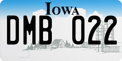 IA license plate DMB022
