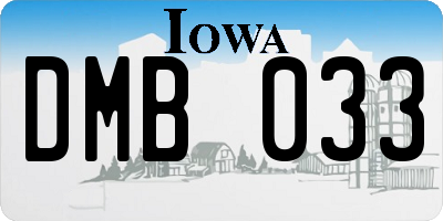 IA license plate DMB033