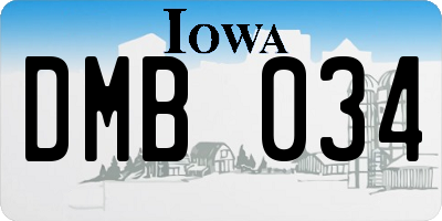IA license plate DMB034
