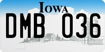 IA license plate DMB036