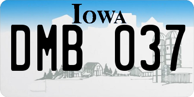 IA license plate DMB037