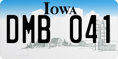 IA license plate DMB041