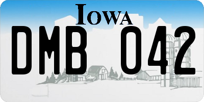 IA license plate DMB042