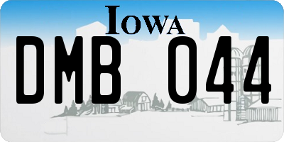 IA license plate DMB044