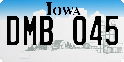 IA license plate DMB045