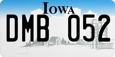 IA license plate DMB052