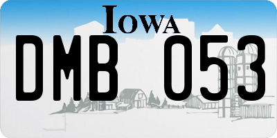 IA license plate DMB053