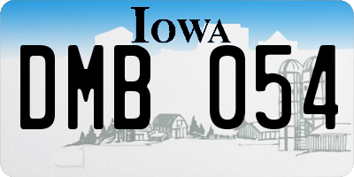 IA license plate DMB054