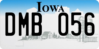 IA license plate DMB056