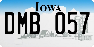 IA license plate DMB057