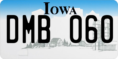 IA license plate DMB060