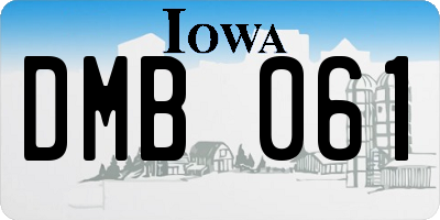 IA license plate DMB061