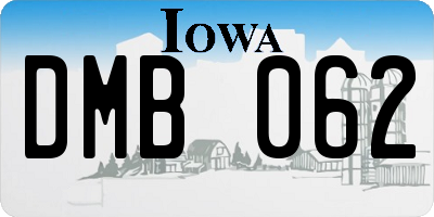 IA license plate DMB062