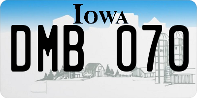 IA license plate DMB070