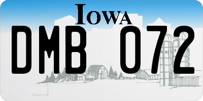 IA license plate DMB072