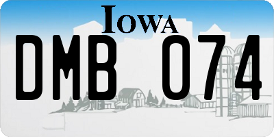 IA license plate DMB074