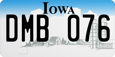 IA license plate DMB076