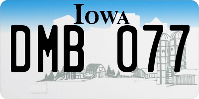 IA license plate DMB077