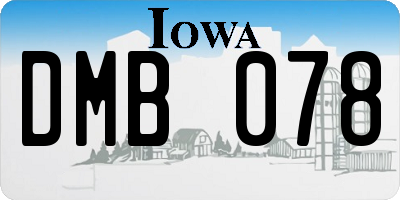 IA license plate DMB078