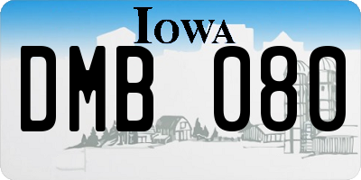 IA license plate DMB080