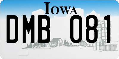 IA license plate DMB081