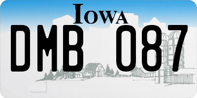 IA license plate DMB087
