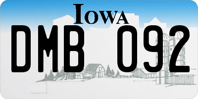 IA license plate DMB092