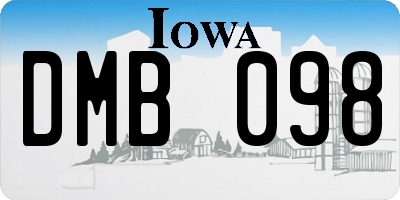 IA license plate DMB098