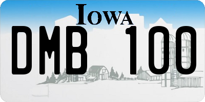 IA license plate DMB100
