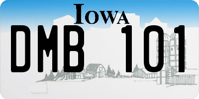 IA license plate DMB101
