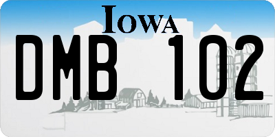 IA license plate DMB102