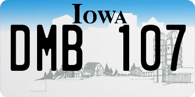 IA license plate DMB107